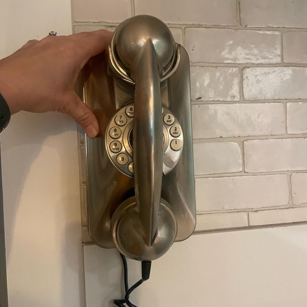Vintage Silver Wall Telephone